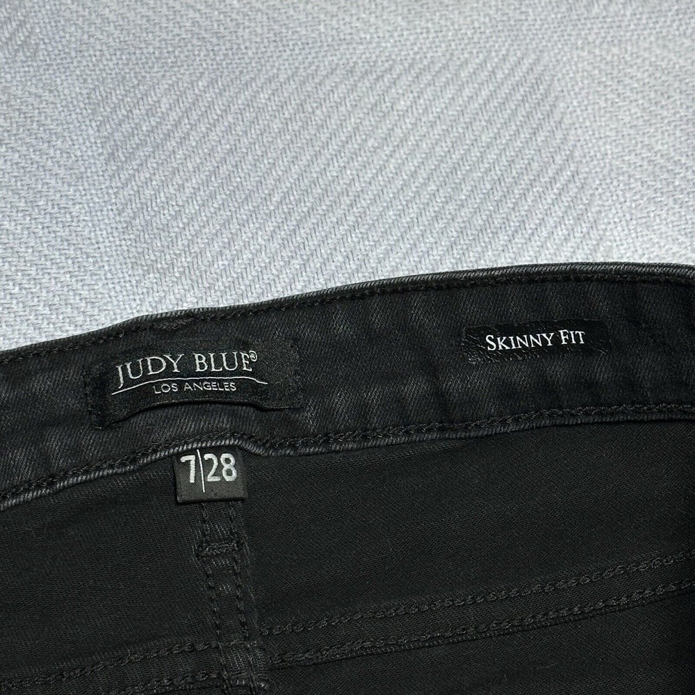 Judy‎ Blue Mid Rise Distressed Leopard Print Patch Skinny Fit Jeans Size 7/28 - Picture 5 of 16